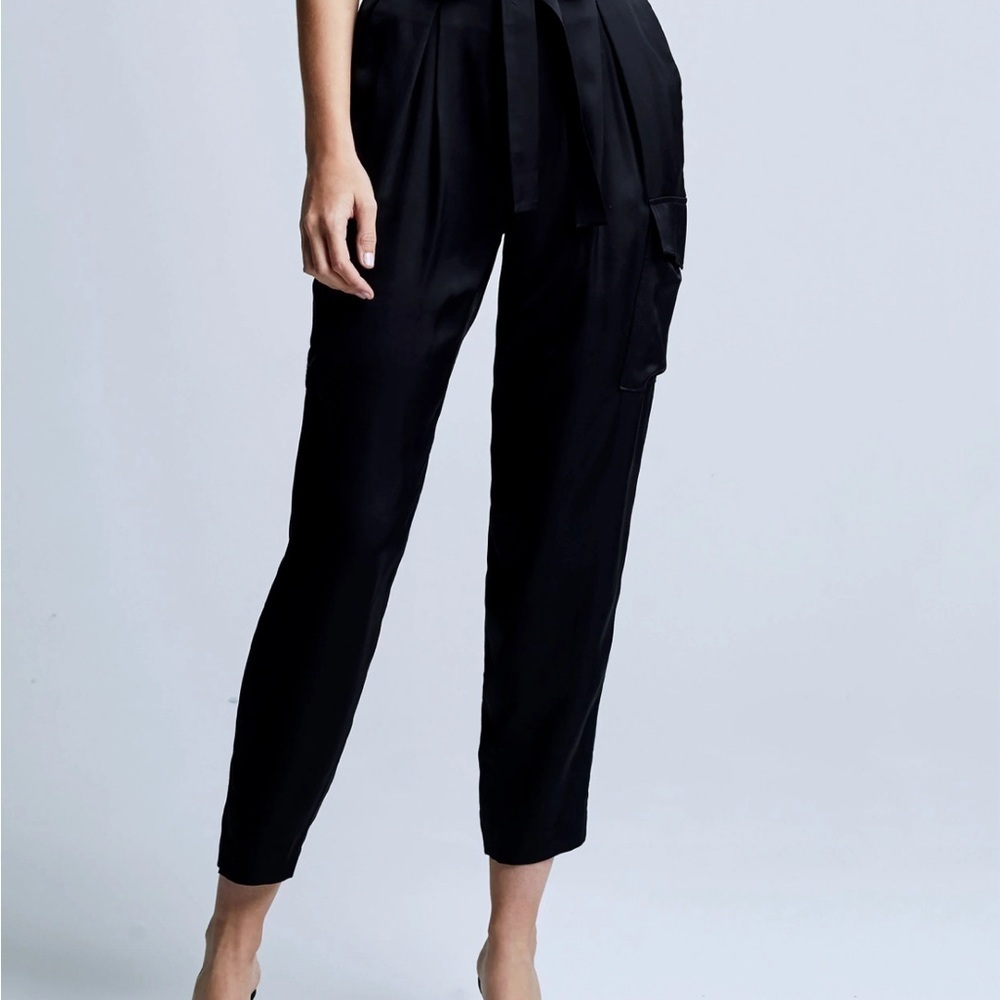 L'AGENCE women’s Roxy Paperbag Pants Size 10 black Lawer siren new